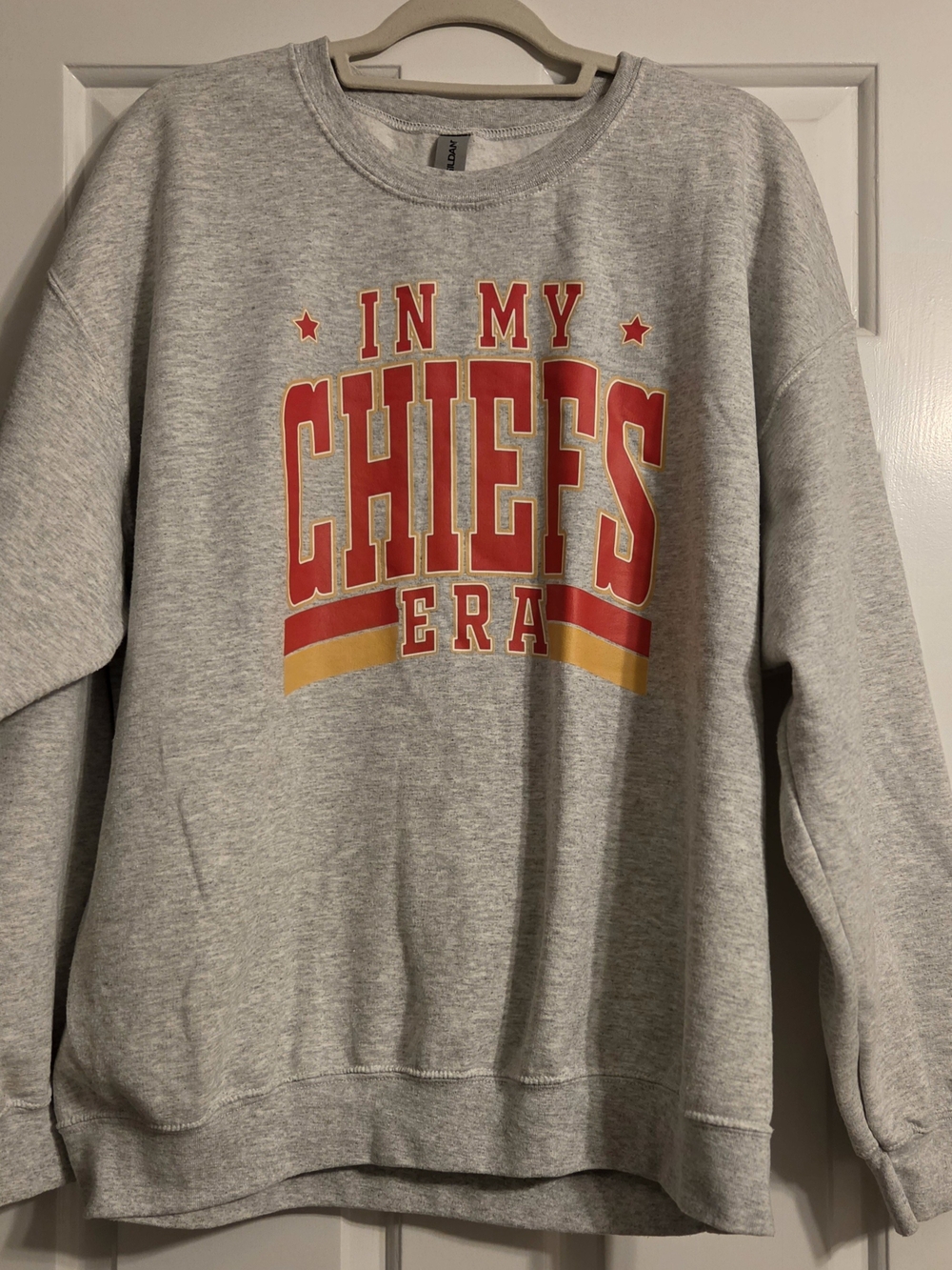 Gray "In My Chiefs Era" Graphic Crewneck Sweatshirt